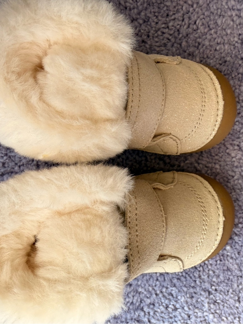 Stride Rite Kids Faux Fur Booties in Cream